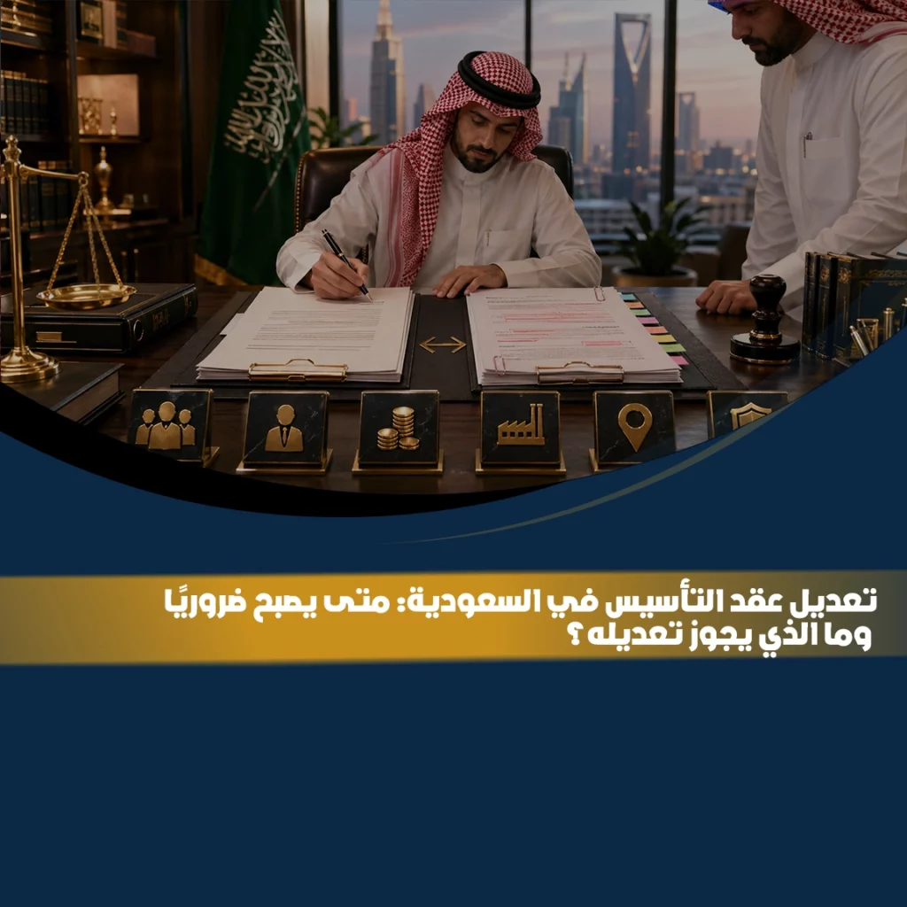 تعديل عقد التأسيس للشركات في السعودية.