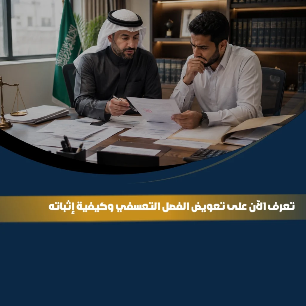 تعويض الفصل التعسفي في السعودية بين موظف ومحامٍ أثناء مراجعة المستندات وشرح حقوق العامل بعد إنهاء الخدمة