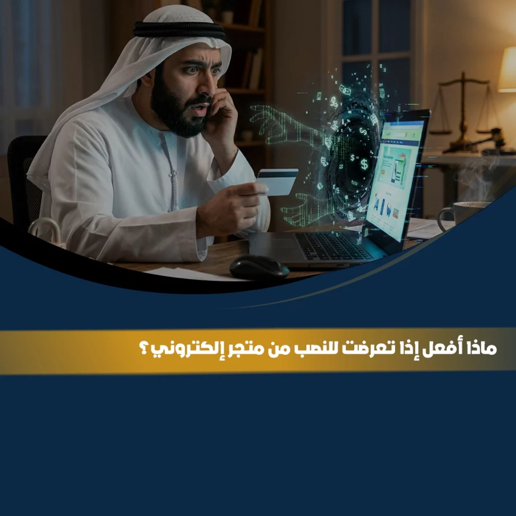 صورة تعبيرية لرجل يبدو عليه القلق أثناء استخدام الحاسوب والهاتف بعد أن تعرضت للنصب من متجر إلكتروني.